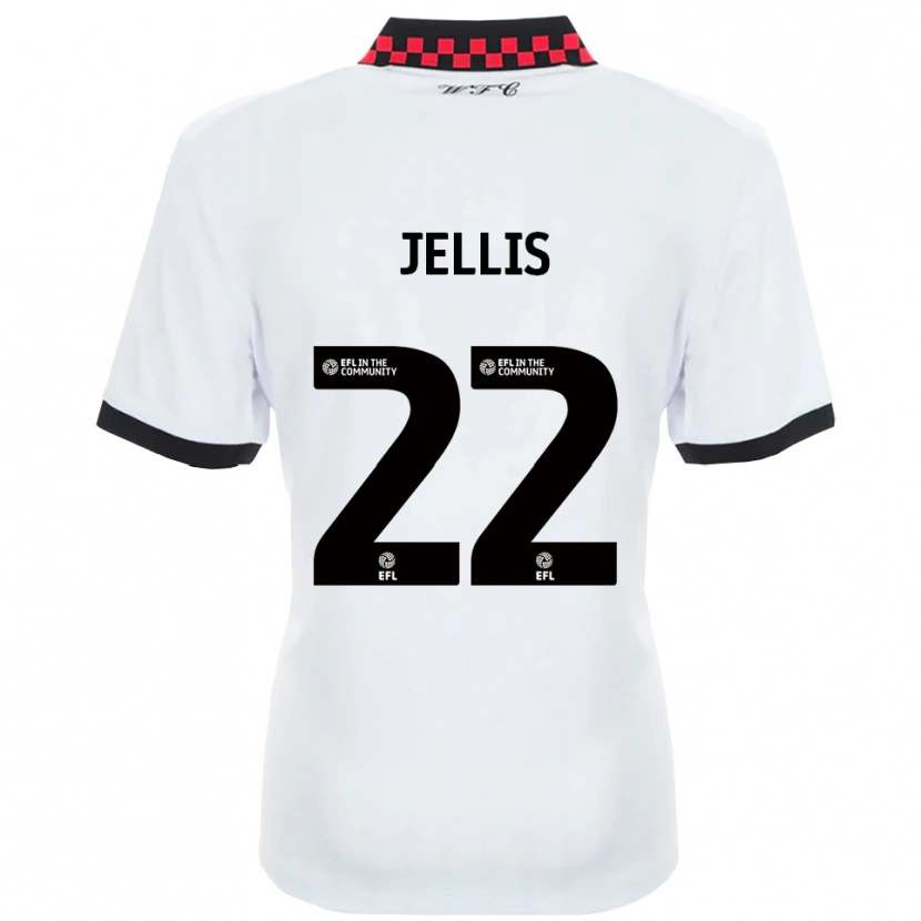 Danxen Hombre Camiseta Jamie Jellis #22 Blanco Negro 2ª Equipación 2025/26 La Camisa México