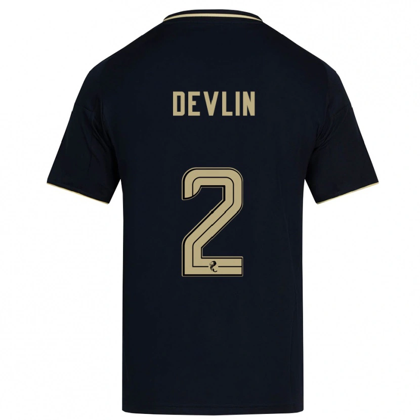 Danxen Hombre Camiseta Nicky Devlin #2 Azul Marino Dorado 2ª Equipación 2025/26 La Camisa México