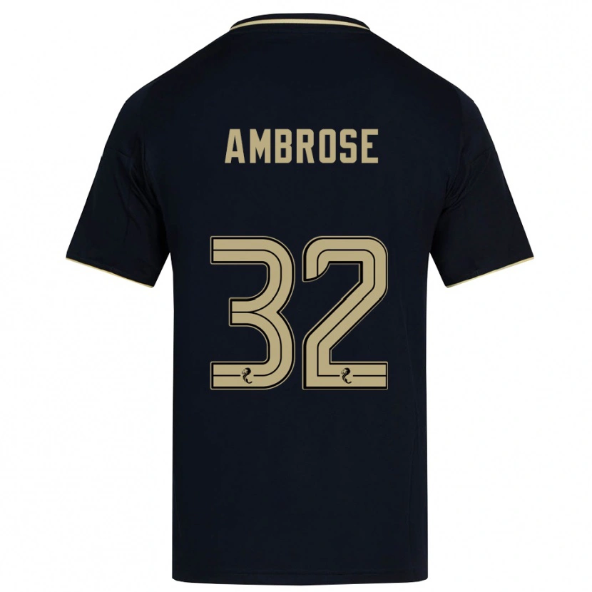 Danxen Hombre Camiseta Peter Ambrose #32 Azul Marino Dorado 2ª Equipación 2025/26 La Camisa México