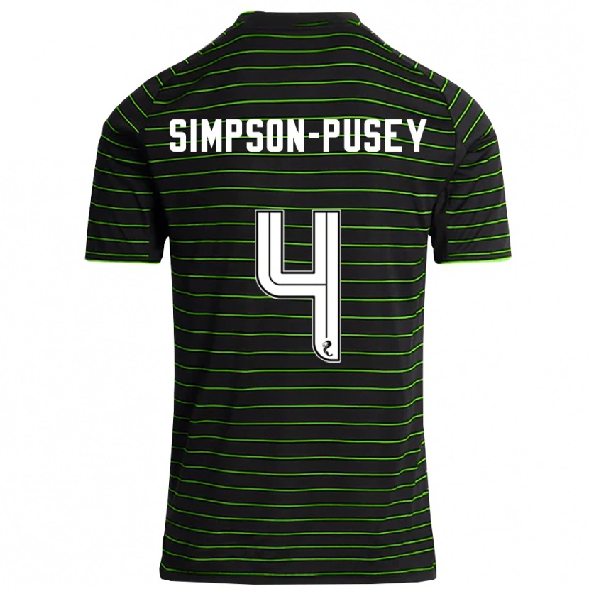 Danxen Hombre Camiseta Jahmai Simpson-Pusey #4 Negro Verde 2ª Equipación 2025/26 La Camisa México