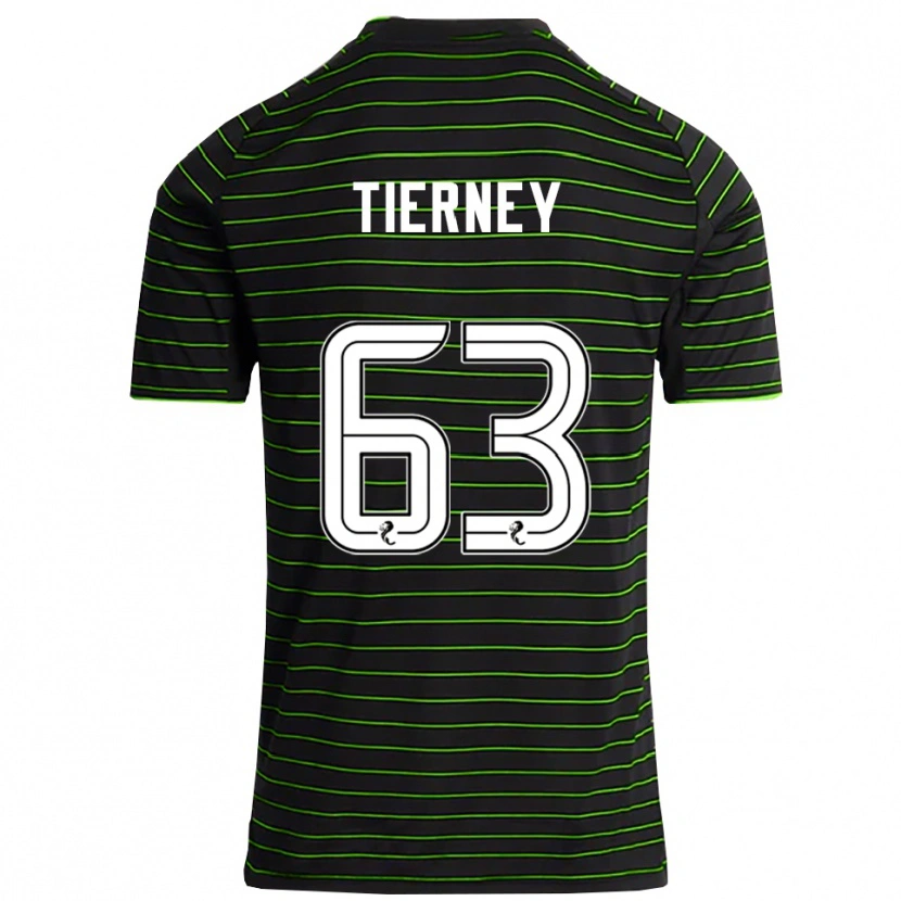 Danxen Hombre Camiseta Kieran Tierney #63 Negro Verde 2ª Equipación 2025/26 La Camisa México