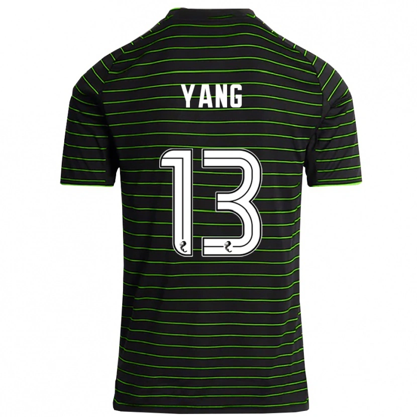 Danxen Hombre Camiseta Hyun-Jun Yang #13 Negro Verde 2ª Equipación 2025/26 La Camisa México