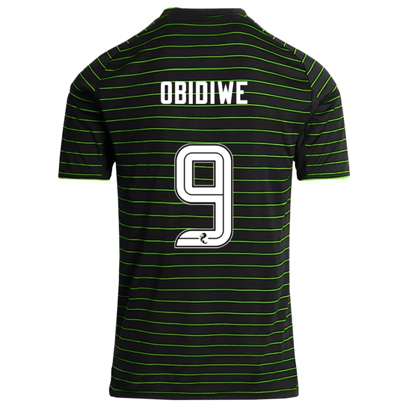 Danxen Hombre Camiseta Emmanuel Obidiwe #9 Negro Verde 2ª Equipación 2025/26 La Camisa México