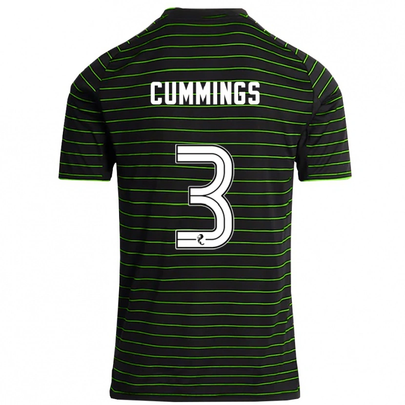 Danxen Hombre Camiseta Sydney Cummings #3 Negro Verde 2ª Equipación 2025/26 La Camisa México