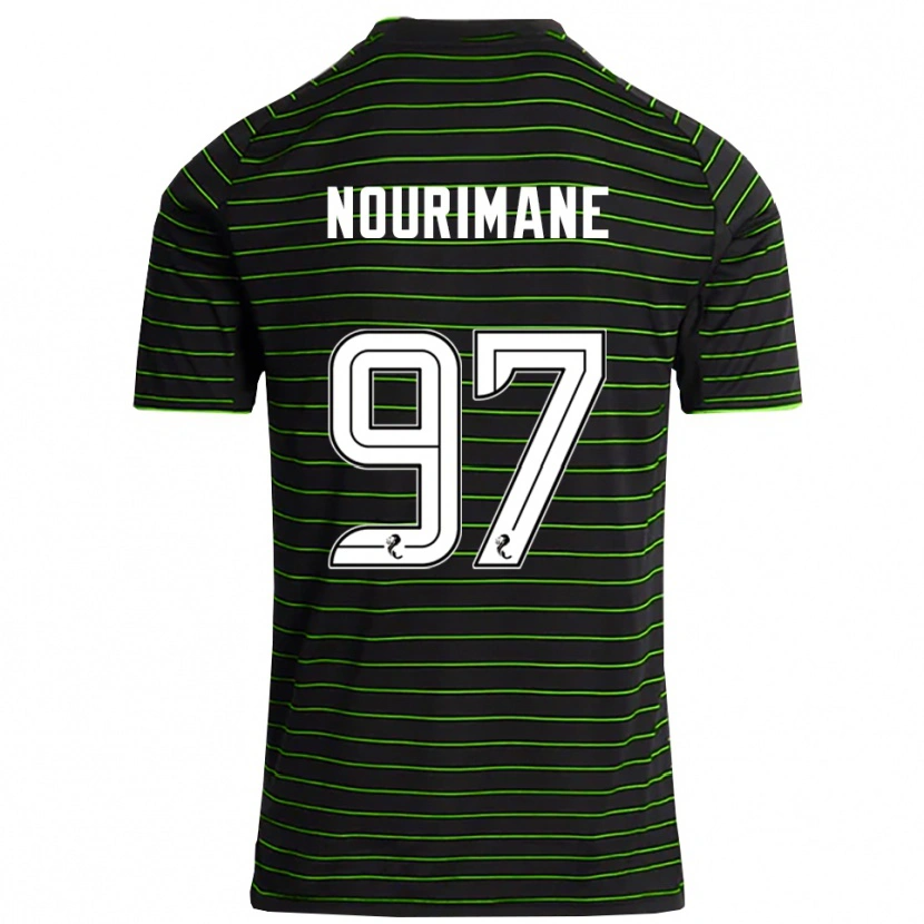 Danxen Hombre Camiseta Addi Nourimane #97 Negro Verde 2ª Equipación 2025/26 La Camisa México