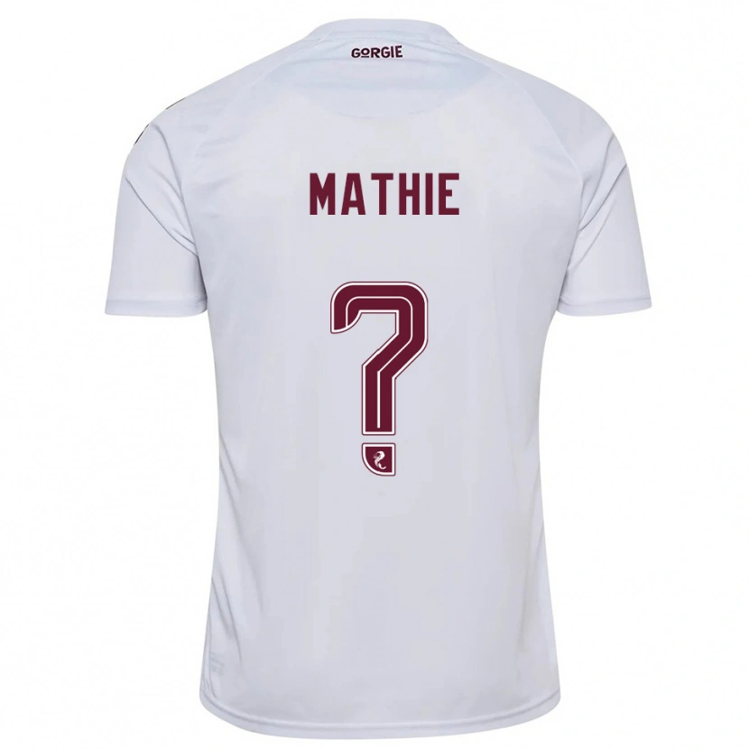 Danxen Hombre Camiseta Jayden Mathie #0 Blanco Borgoña 2ª Equipación 2025/26 La Camisa México