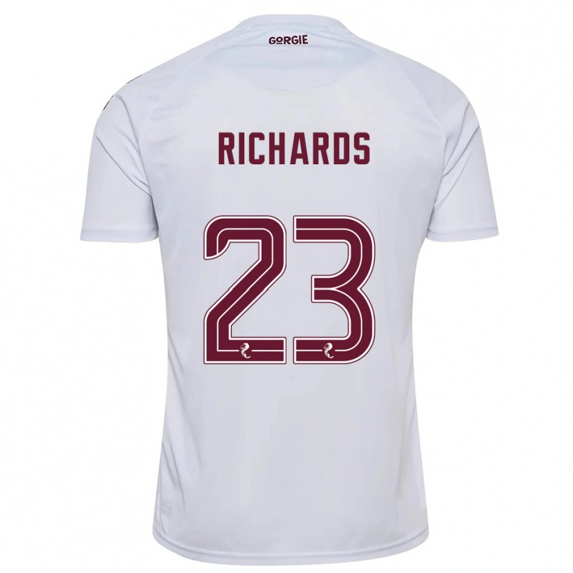 Danxen Hombre Camiseta Jackie Richards #23 Blanco Borgoña 2ª Equipación 2025/26 La Camisa México