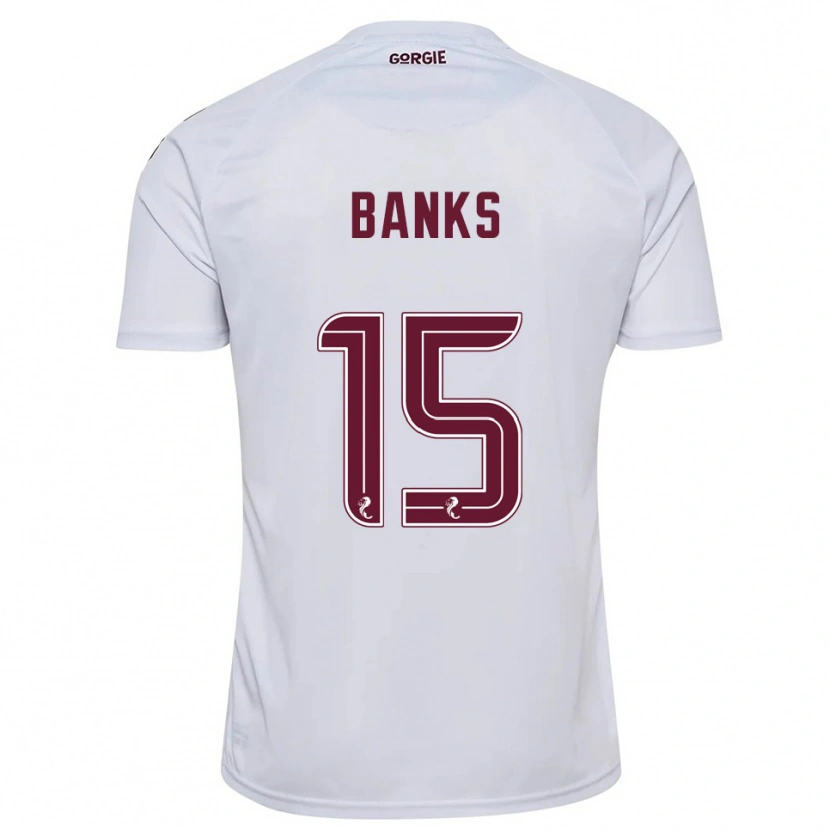 Danxen Hombre Camiseta Euan Banks #15 Blanco Borgoña 2ª Equipación 2025/26 La Camisa México