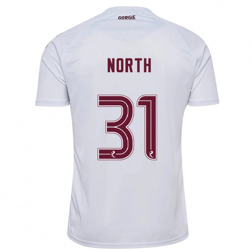 Danxen Hombre Camiseta Tommy North #31 Blanco Borgoña 2ª Equipación 2025/26 La Camisa México