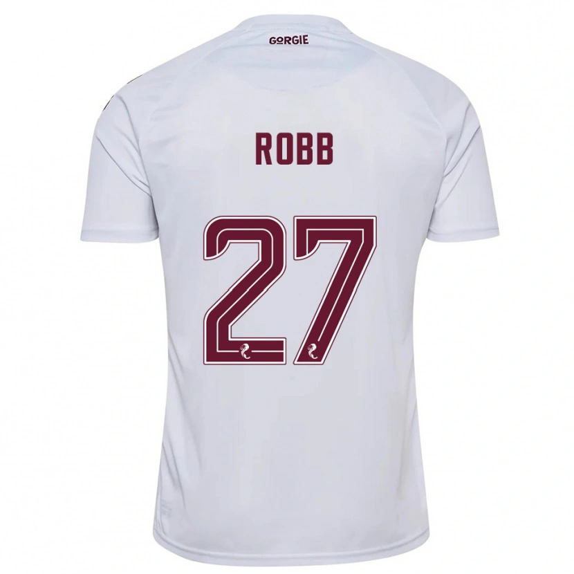 Danxen Hombre Camiseta Callen Robb #27 Blanco Borgoña 2ª Equipación 2025/26 La Camisa México