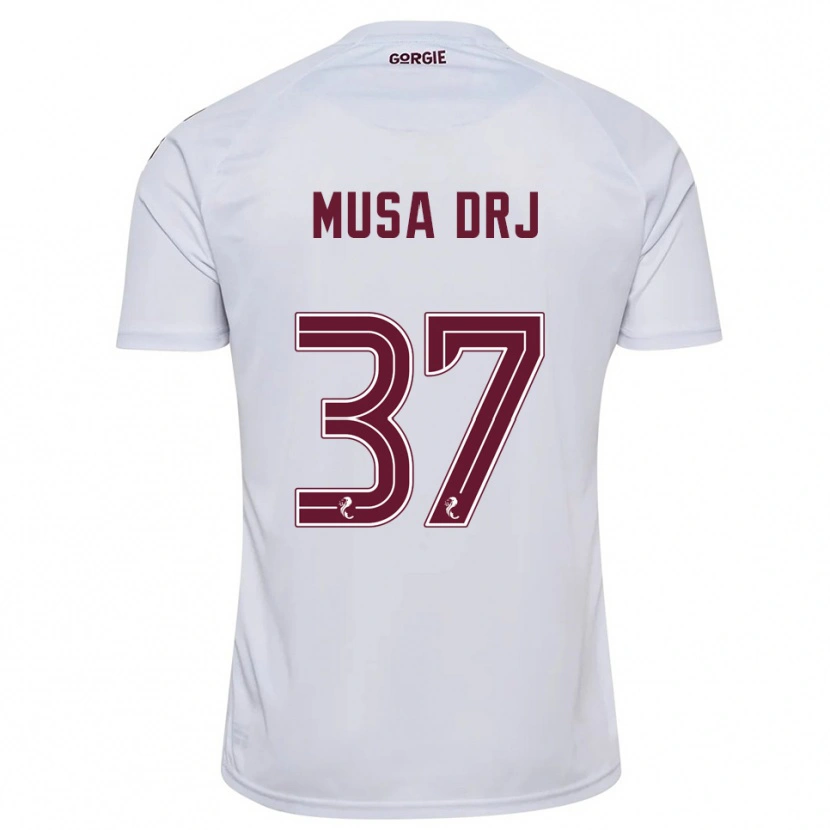Danxen Hombre Camiseta Musa Drammeh #37 Blanco Borgoña 2ª Equipación 2025/26 La Camisa México