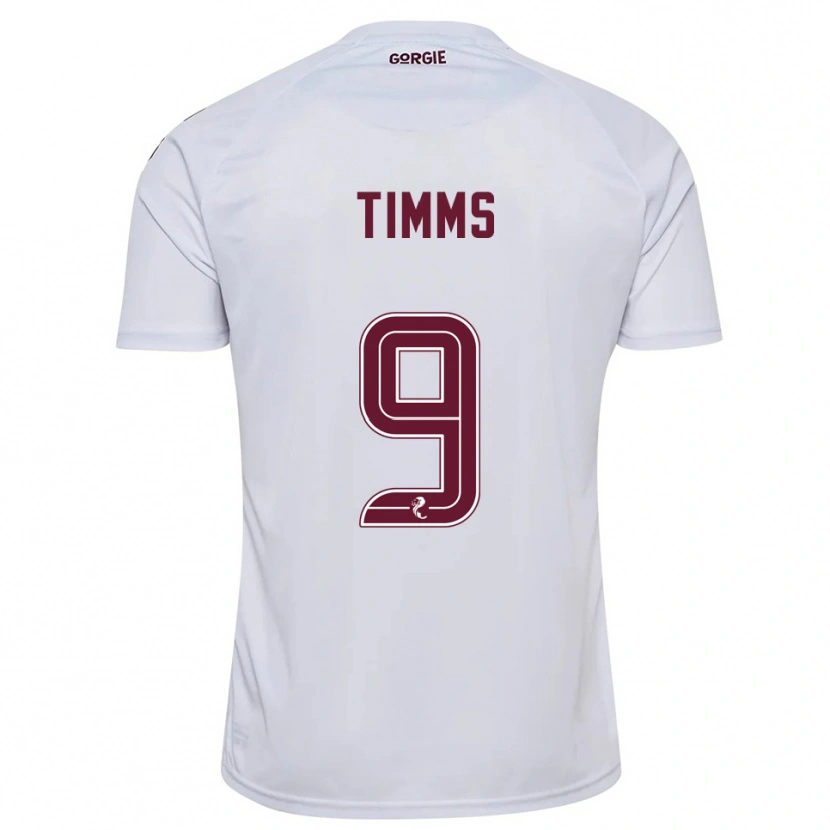 Danxen Hombre Camiseta Georgia Timms #9 Blanco Borgoña 2ª Equipación 2025/26 La Camisa México