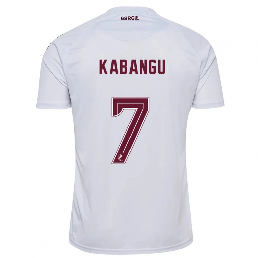 Danxen Hombre Camiseta Elton Kabangu #7 Blanco Borgoña 2ª Equipación 2025/26 La Camisa México