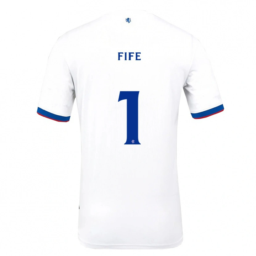 Danxen Hombre Camiseta Jenna Fife #1 Blanco Rojo Azul 2ª Equipación 2025/26 La Camisa México