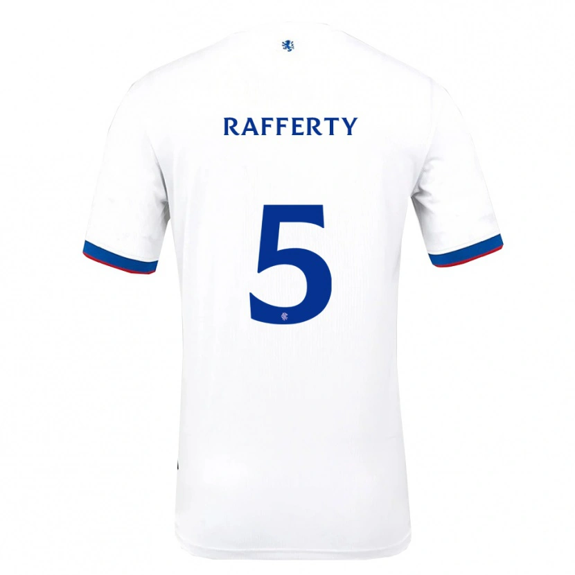 Danxen Hombre Camiseta Laura Rafferty #5 Blanco Rojo Azul 2ª Equipación 2025/26 La Camisa México
