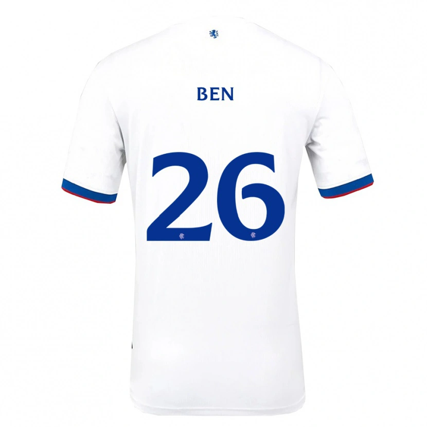 Danxen Hombre Camiseta Ben Davies #26 Blanco Rojo Azul 2ª Equipación 2025/26 La Camisa México