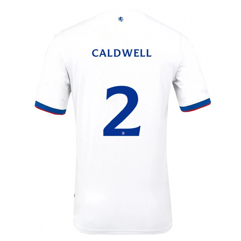 Danxen Hombre Camiseta Jack Caldwell #2 Blanco Rojo Azul 2ª Equipación 2025/26 La Camisa México