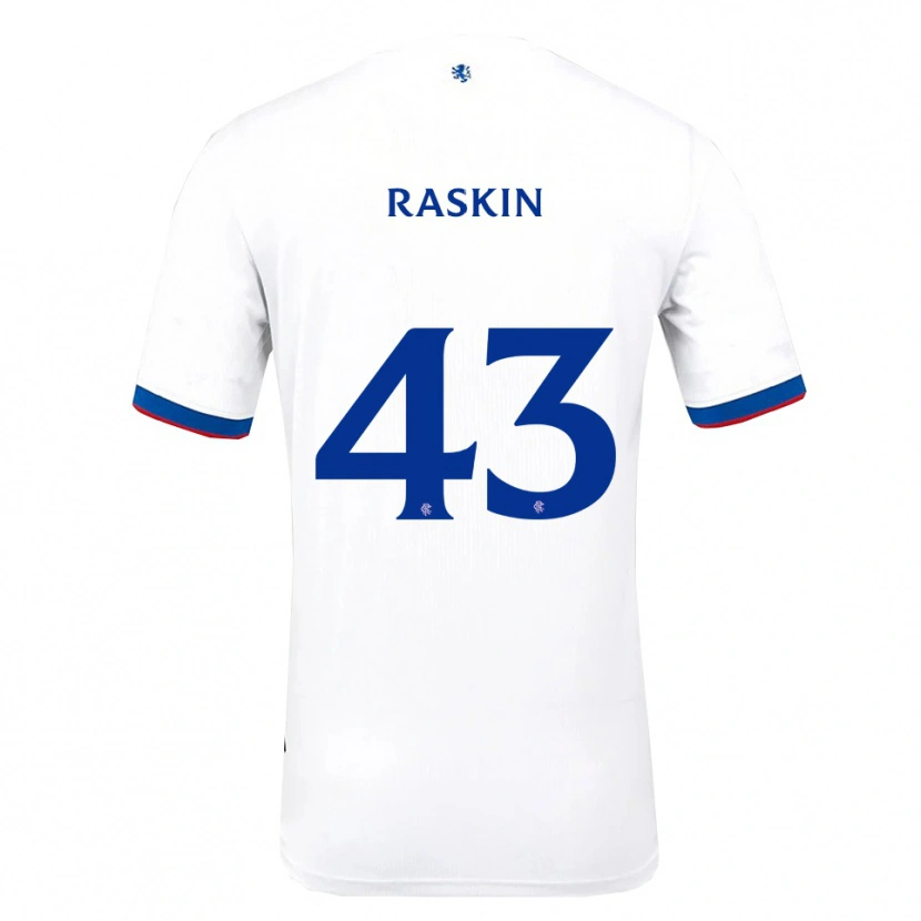 Danxen Hombre Camiseta Nicolas Raskin #43 Blanco Rojo Azul 2ª Equipación 2025/26 La Camisa México