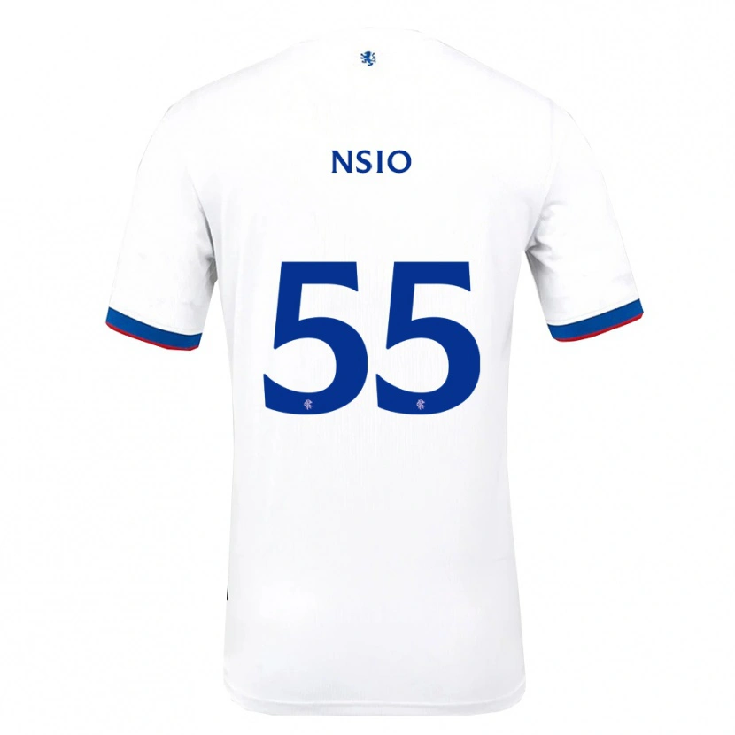 Danxen Hombre Camiseta Paul Nsio #55 Blanco Rojo Azul 2ª Equipación 2025/26 La Camisa México