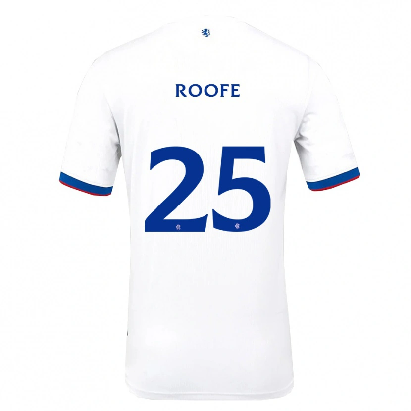 Danxen Hombre Camiseta Kemar Roofe #25 Blanco Rojo Azul 2ª Equipación 2025/26 La Camisa México