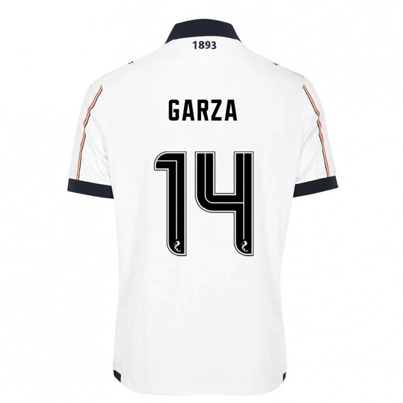 Danxen Hombre Camiseta César Garza #14 Blanco Azul Marino Rojo 2ª Equipación 2025/26 La Camisa México