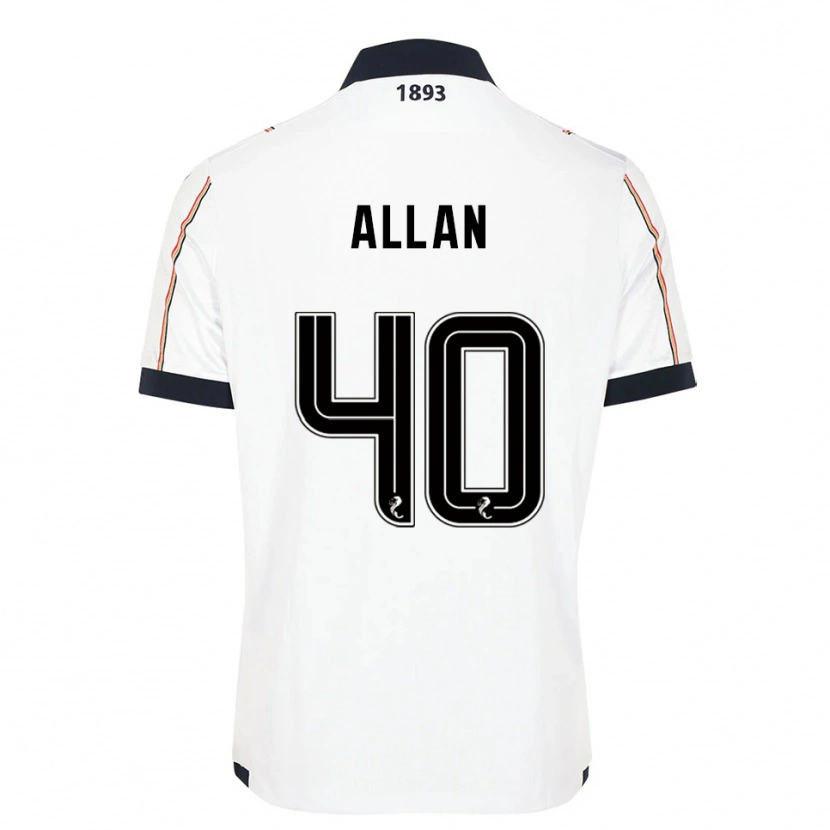 Danxen Hombre Camiseta Finlay Allan #40 Blanco Azul Marino Rojo 2ª Equipación 2025/26 La Camisa México