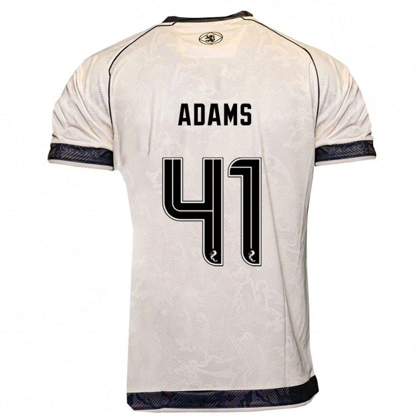 Danxen Hombre Camiseta Ruairidh Adams #41 Blanco Negro 2ª Equipación 2025/26 La Camisa México
