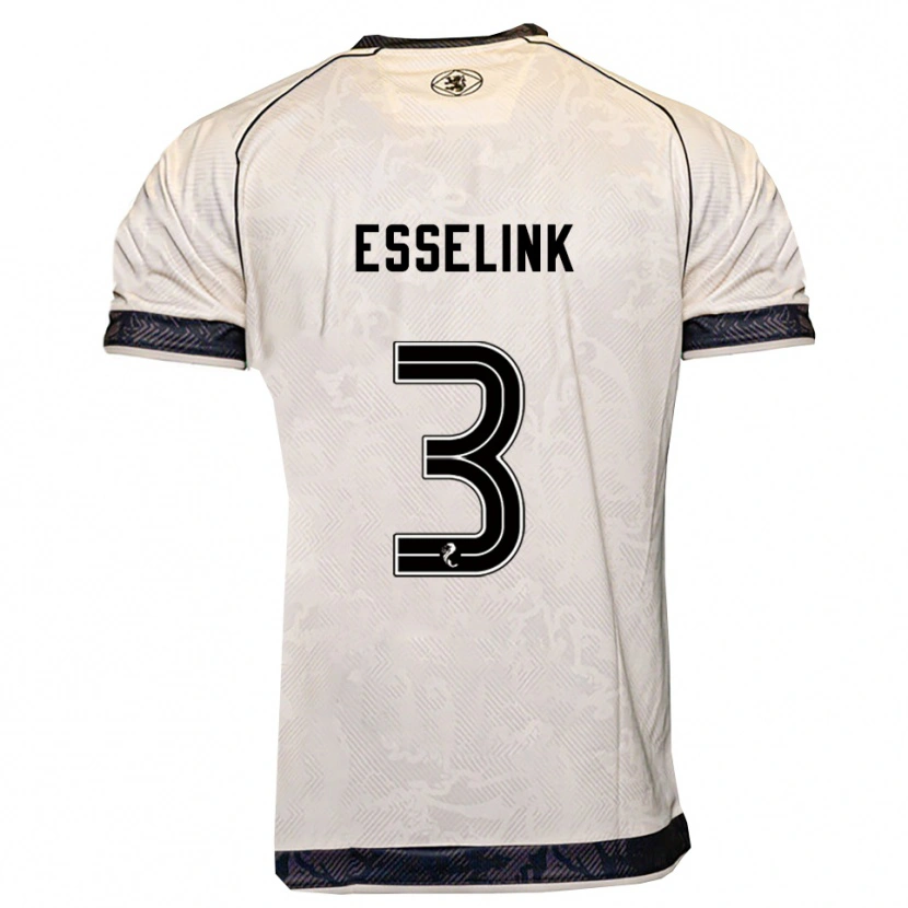 Danxen Hombre Camiseta Bert Esselink #3 Blanco Negro 2ª Equipación 2025/26 La Camisa México