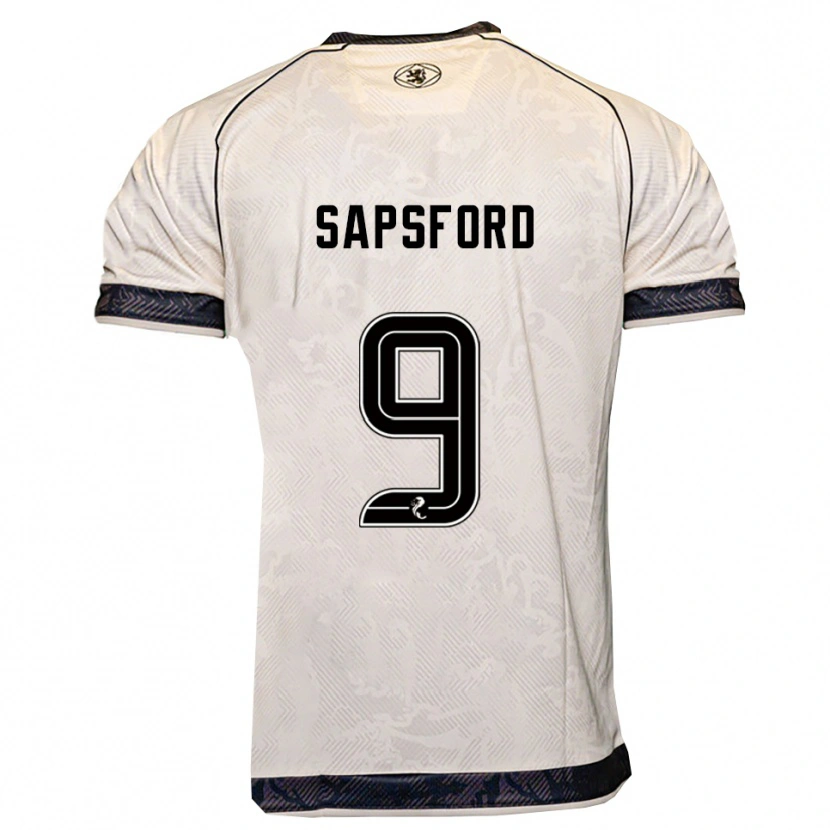 Danxen Hombre Camiseta Zachary Sapsford #9 Blanco Negro 2ª Equipación 2025/26 La Camisa México