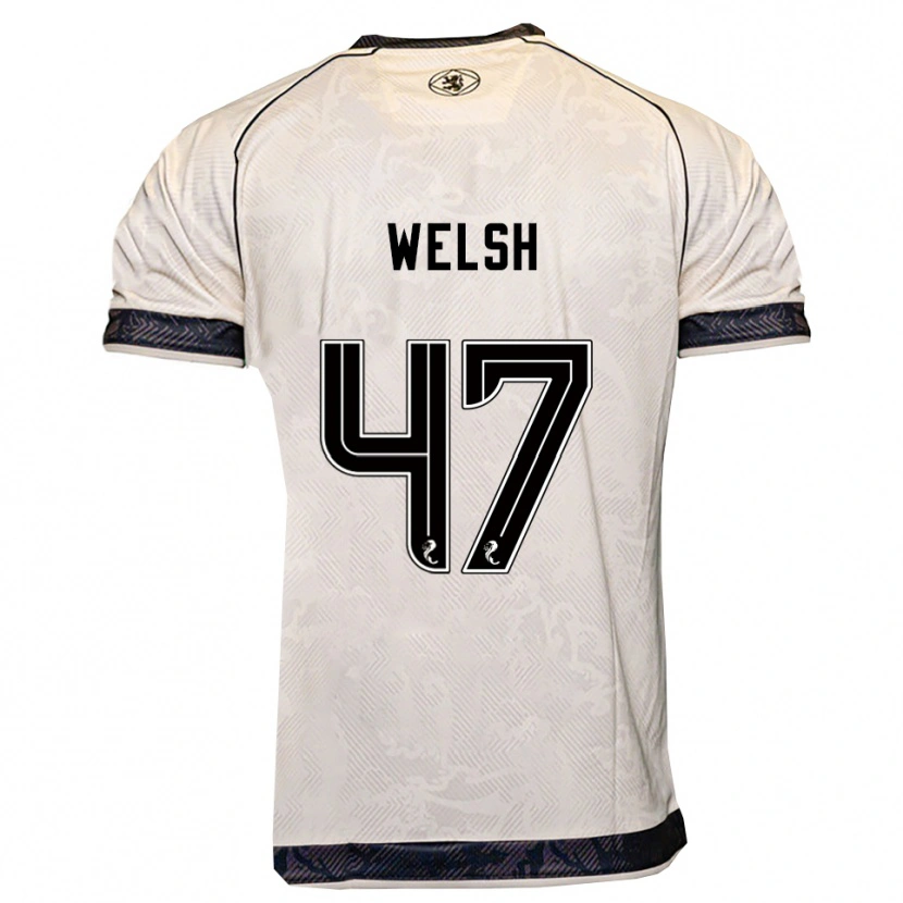 Danxen Hombre Camiseta Harry Welsh #47 Blanco Negro 2ª Equipación 2025/26 La Camisa México