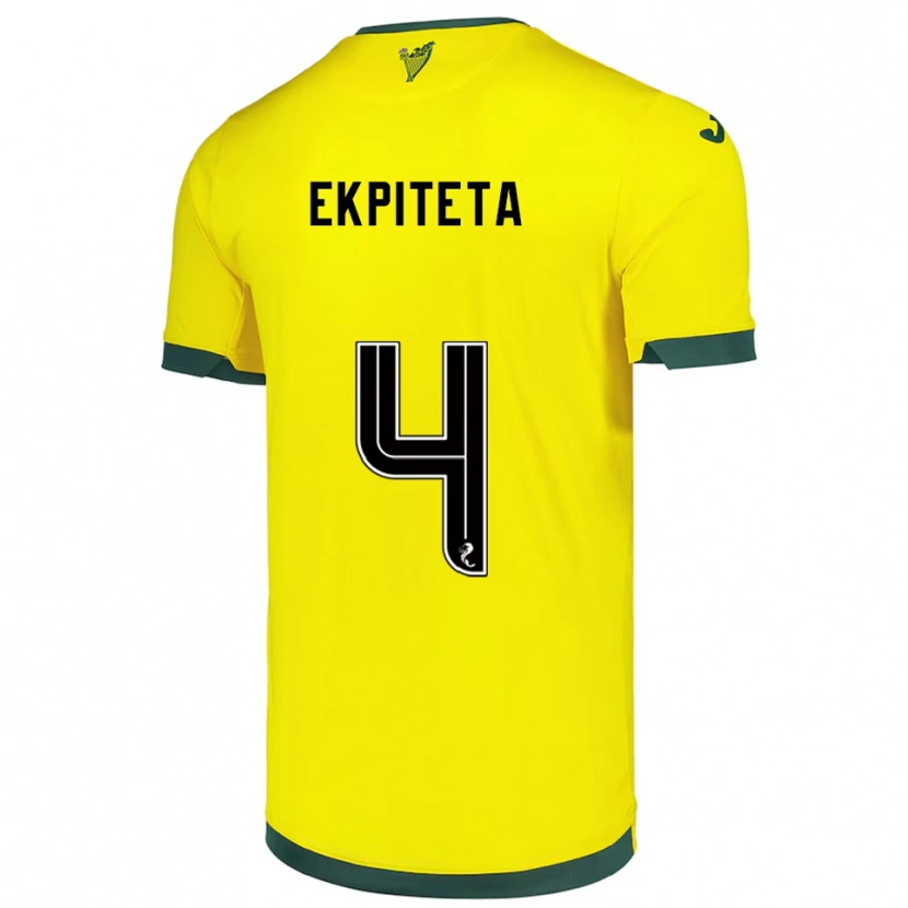 Danxen Hombre Camiseta Marvin Ekpiteta #4 Amarillo Verde 2ª Equipación 2025/26 La Camisa México