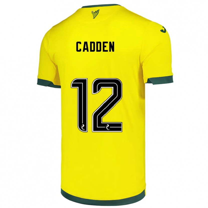 Danxen Hombre Camiseta Chris Cadden #12 Amarillo Verde 2ª Equipación 2025/26 La Camisa México