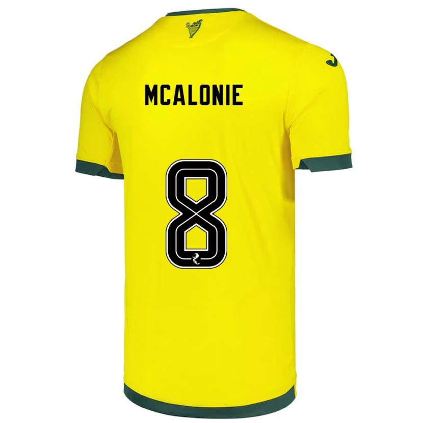 Danxen Hombre Camiseta Michaela Mcalonie #8 Amarillo Verde 2ª Equipación 2025/26 La Camisa México