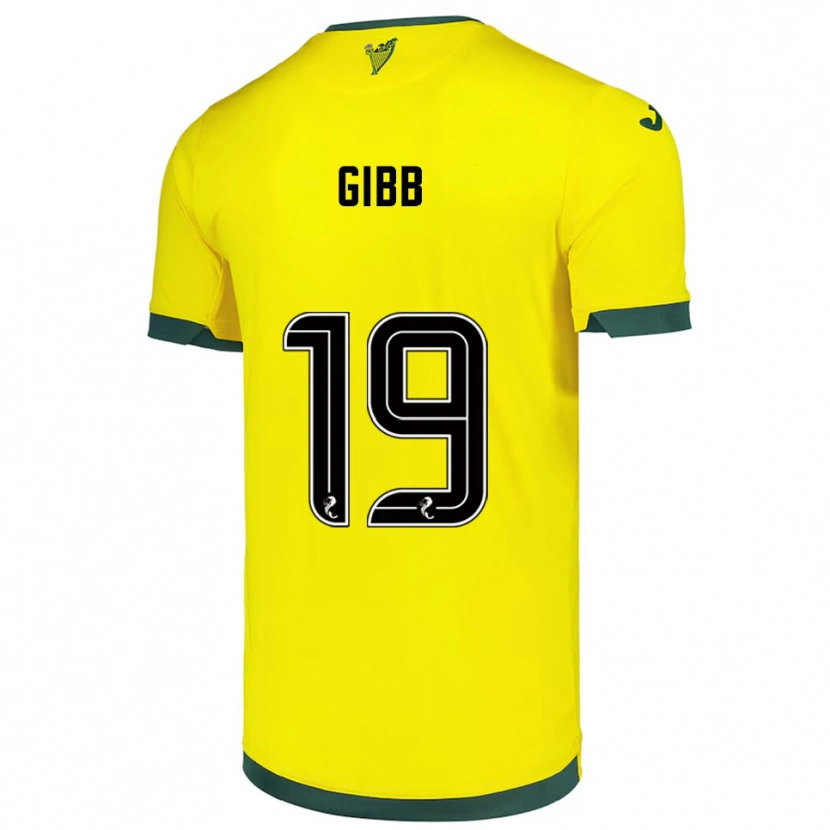 Danxen Hombre Camiseta Caley Gibb #19 Amarillo Verde 2ª Equipación 2025/26 La Camisa México