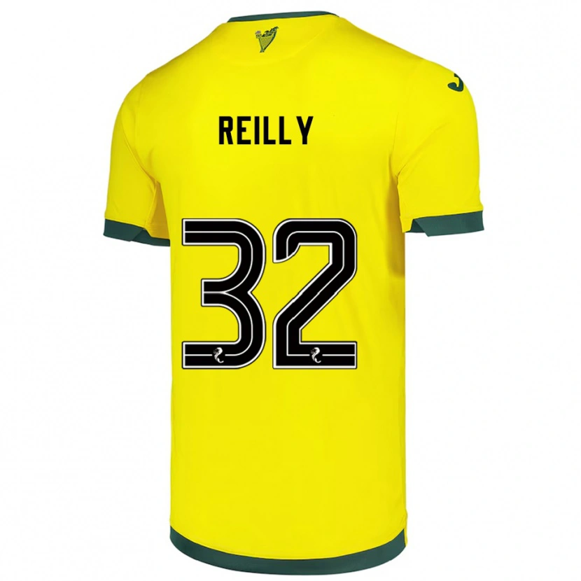 Danxen Hombre Camiseta Kirsten Reilly #32 Amarillo Verde 2ª Equipación 2025/26 La Camisa México