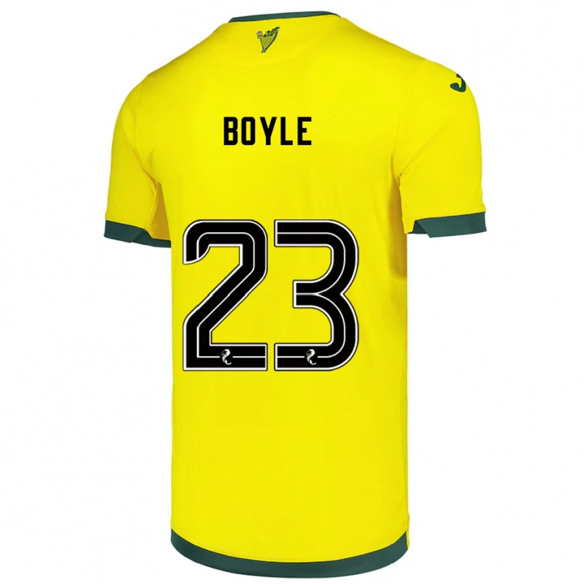 Danxen Hombre Camiseta Rachael Boyle #23 Amarillo Verde 2ª Equipación 2025/26 La Camisa México