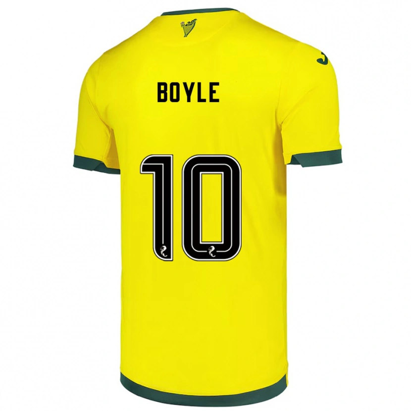 Danxen Hombre Camiseta Martin Boyle #10 Amarillo Verde 2ª Equipación 2025/26 La Camisa México