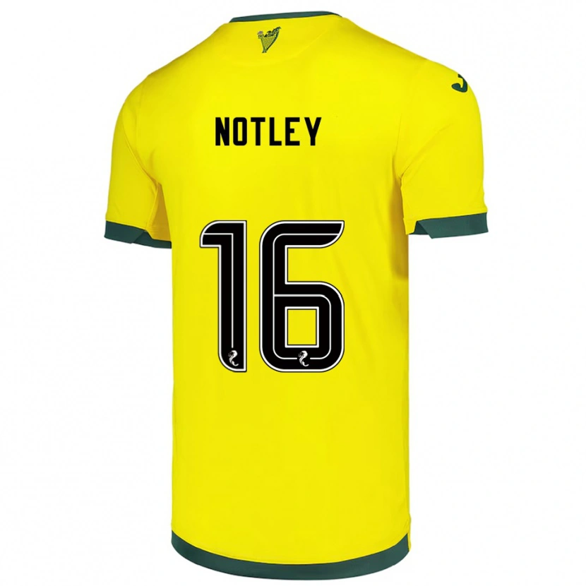 Danxen Hombre Camiseta Ellis Notley #16 Amarillo Verde 2ª Equipación 2025/26 La Camisa México