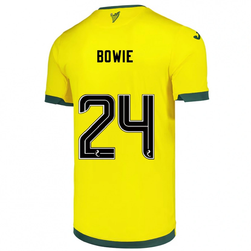 Danxen Hombre Camiseta Tegan Bowie #24 Amarillo Verde 2ª Equipación 2025/26 La Camisa México