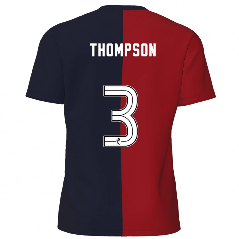 Danxen Hombre Camiseta Dominic Thompson #3 Rojo Azul Marino 2ª Equipación 2025/26 La Camisa México