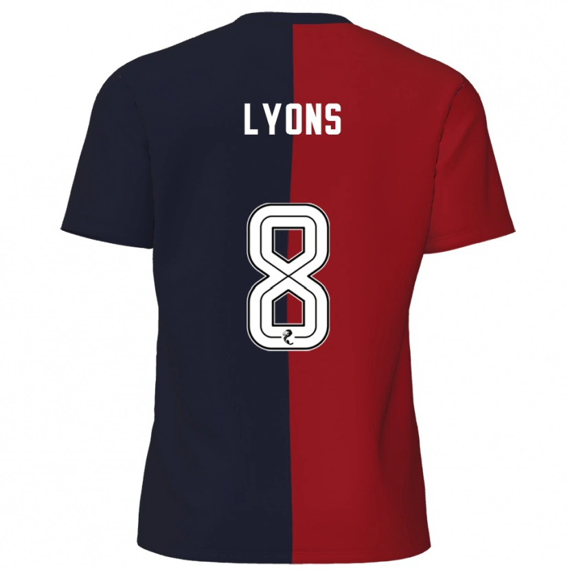 Danxen Hombre Camiseta Brad Lyons #8 Rojo Azul Marino 2ª Equipación 2025/26 La Camisa México