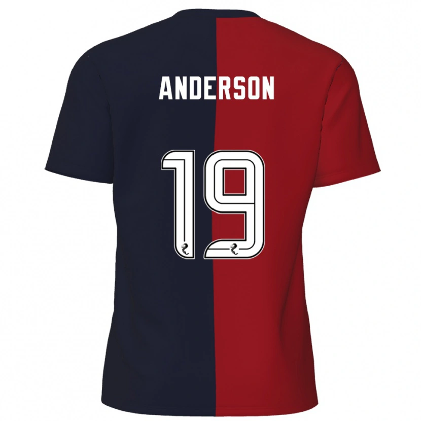 Danxen Hombre Camiseta Bruce Anderson #19 Rojo Azul Marino 2ª Equipación 2025/26 La Camisa México