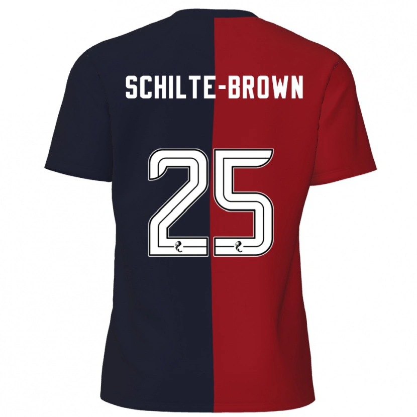 Danxen Hombre Camiseta Ethan Schilte-Brown #25 Rojo Azul Marino 2ª Equipación 2025/26 La Camisa México