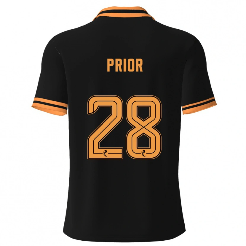 Danxen Hombre Camiseta Jérôme Prior #28 Negro Amarillo 2ª Equipación 2025/26 La Camisa México