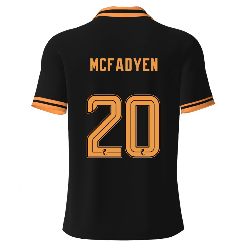 Danxen Hombre Camiseta Emma Mcfadyen #20 Negro Amarillo 2ª Equipación 2025/26 La Camisa México