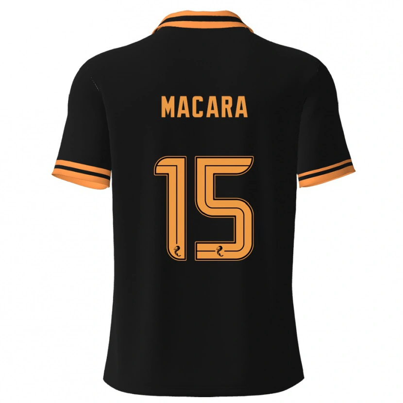 Danxen Hombre Camiseta Elise Macara #15 Negro Amarillo 2ª Equipación 2025/26 La Camisa México