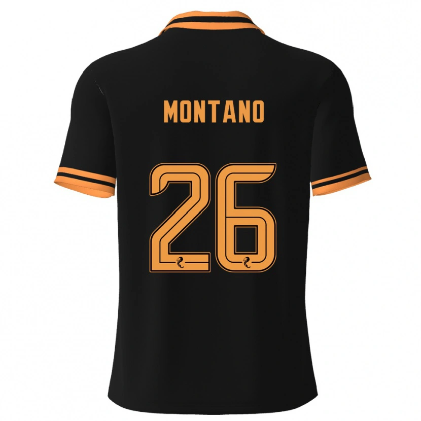Danxen Hombre Camiseta Cristian Montano #26 Negro Amarillo 2ª Equipación 2025/26 La Camisa México