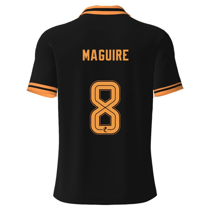 Danxen Hombre Camiseta Ciaran Maguire #8 Negro Amarillo 2ª Equipación 2025/26 La Camisa México