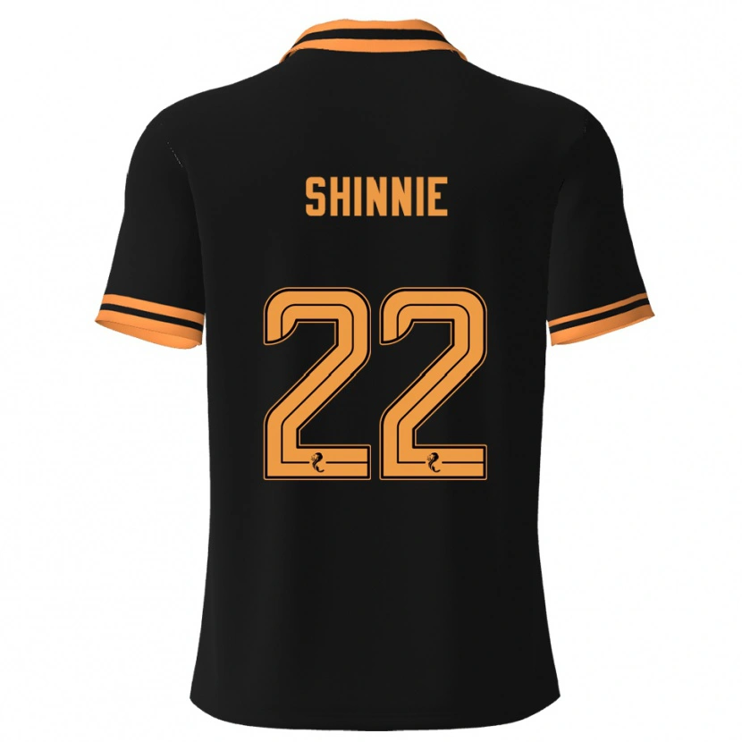 Danxen Hombre Camiseta Andrew Shinnie #22 Negro Amarillo 2ª Equipación 2025/26 La Camisa México