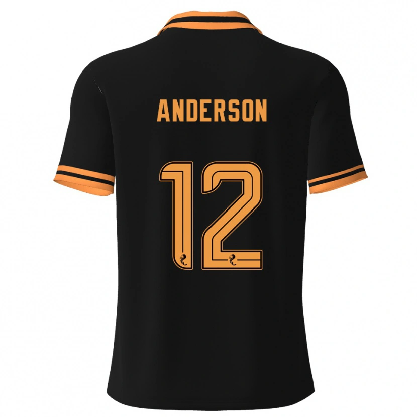 Danxen Hombre Camiseta Rhys Anderson #12 Negro Amarillo 2ª Equipación 2025/26 La Camisa México